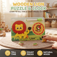 Thumbnail for Lion Chunky Board Puzzle with Learning Clock