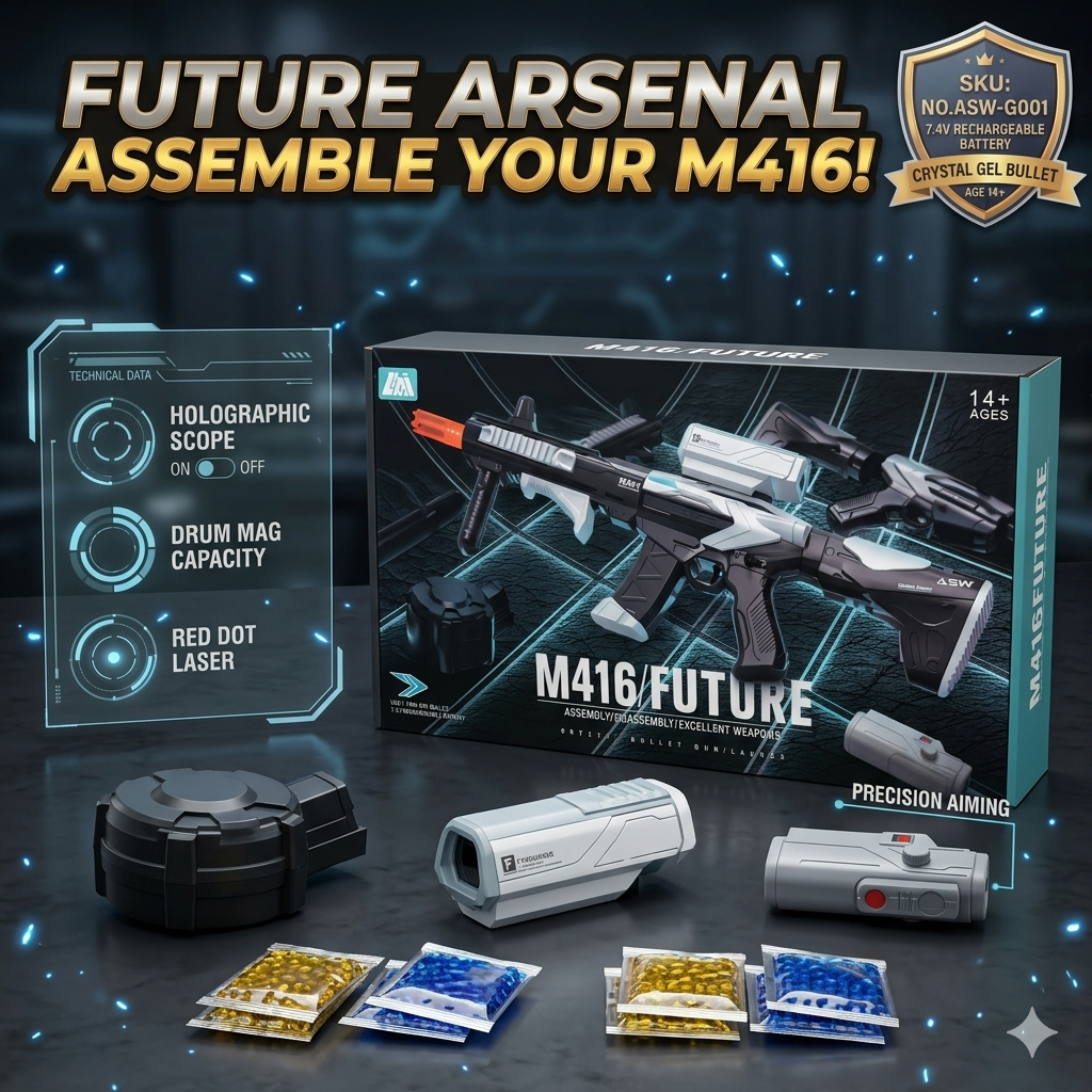 M416 Automatic And Manual Future Gel Ball Shooter Gun
