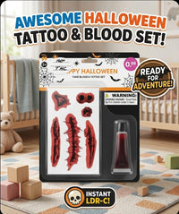 Thumbnail for Halloween Fake Blood & Wound Tattoo Set Scary Costume