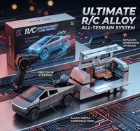 Thumbnail for Alloy Remote Control Cyber Truck with Caravan Trailer