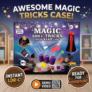 300 Plus Magic Tricks Show Case Set with Cape