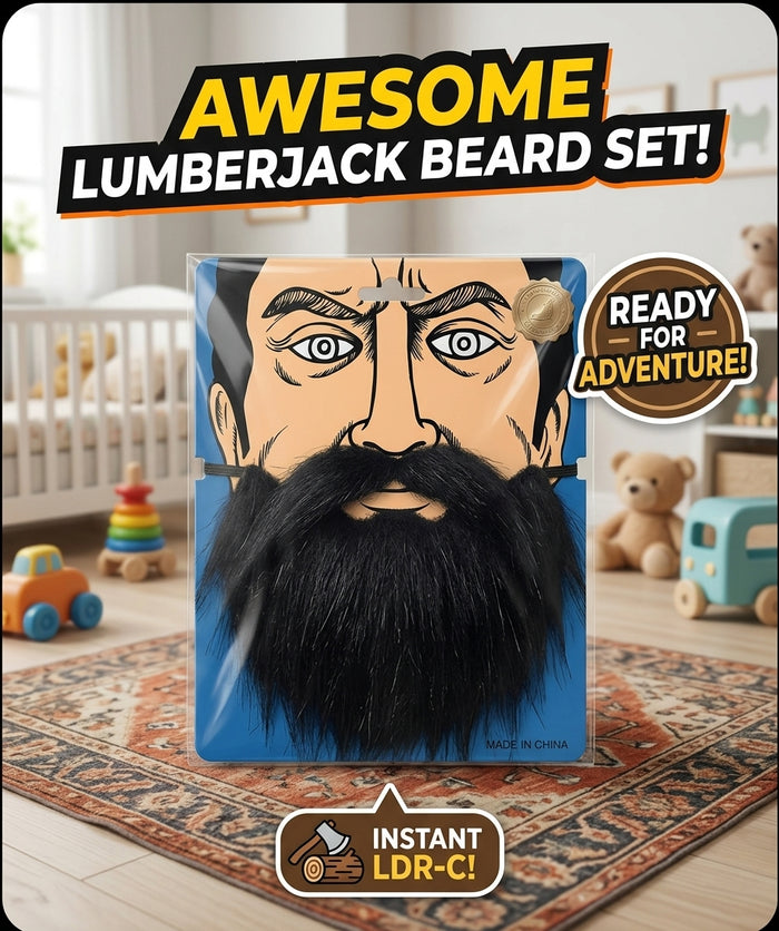 Fake Black Beard & Moustache – Halloween Costume Accessory