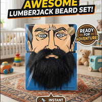 Fake Black Beard & Moustache – Halloween Costume Accessory