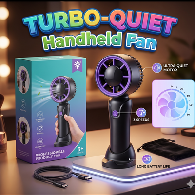 LED Light Powerful Bladeless Handheld Fan