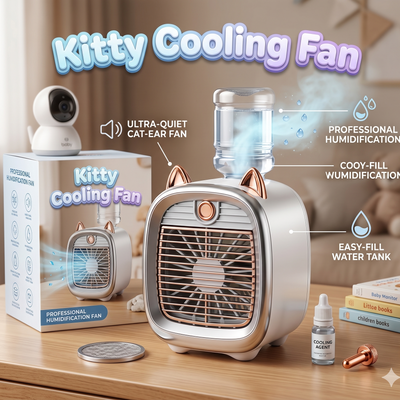 Cute Cat Mini Air Cooler Mist Fan with Water Tank