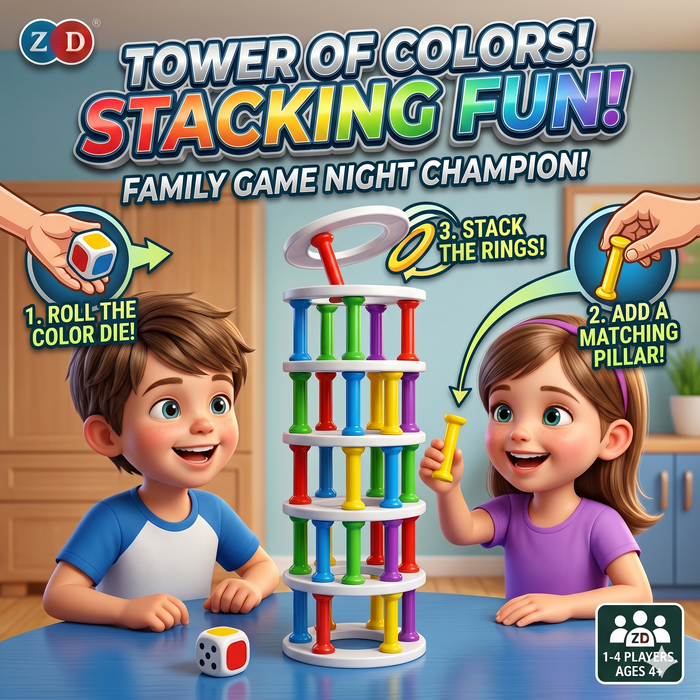 Wobbly Tower Collapse Stacking Stick Game