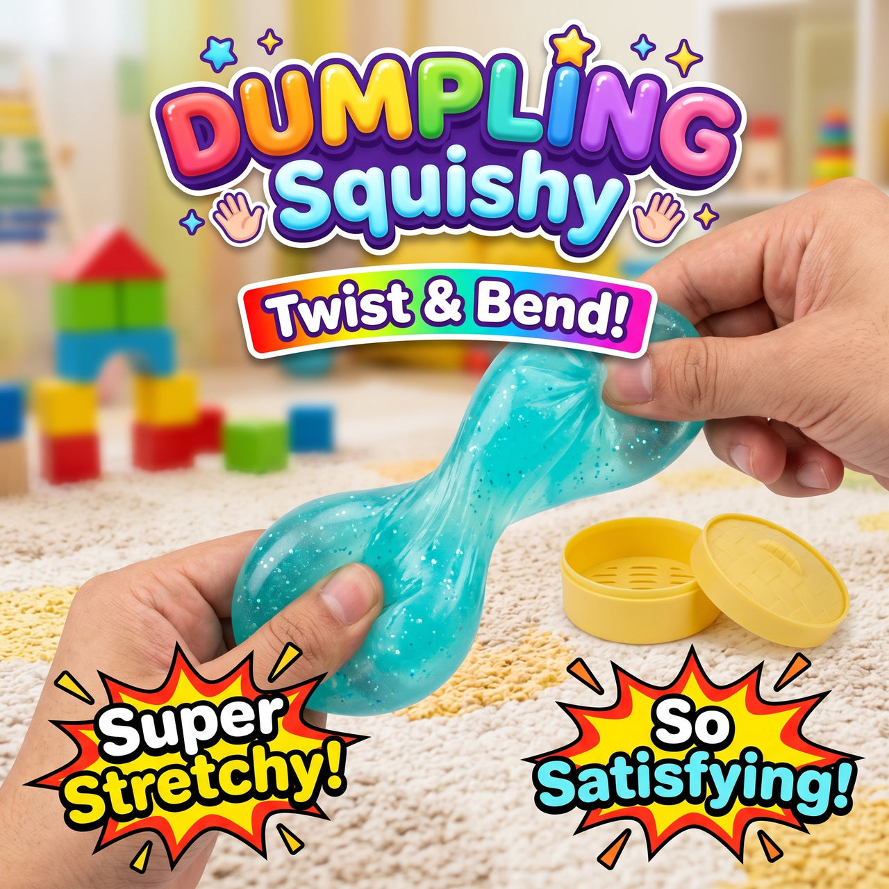 Mint Green Squishy Dumpling Toy