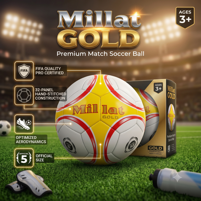 Millat Gold Football Soccer Size 5 And 32 Panel