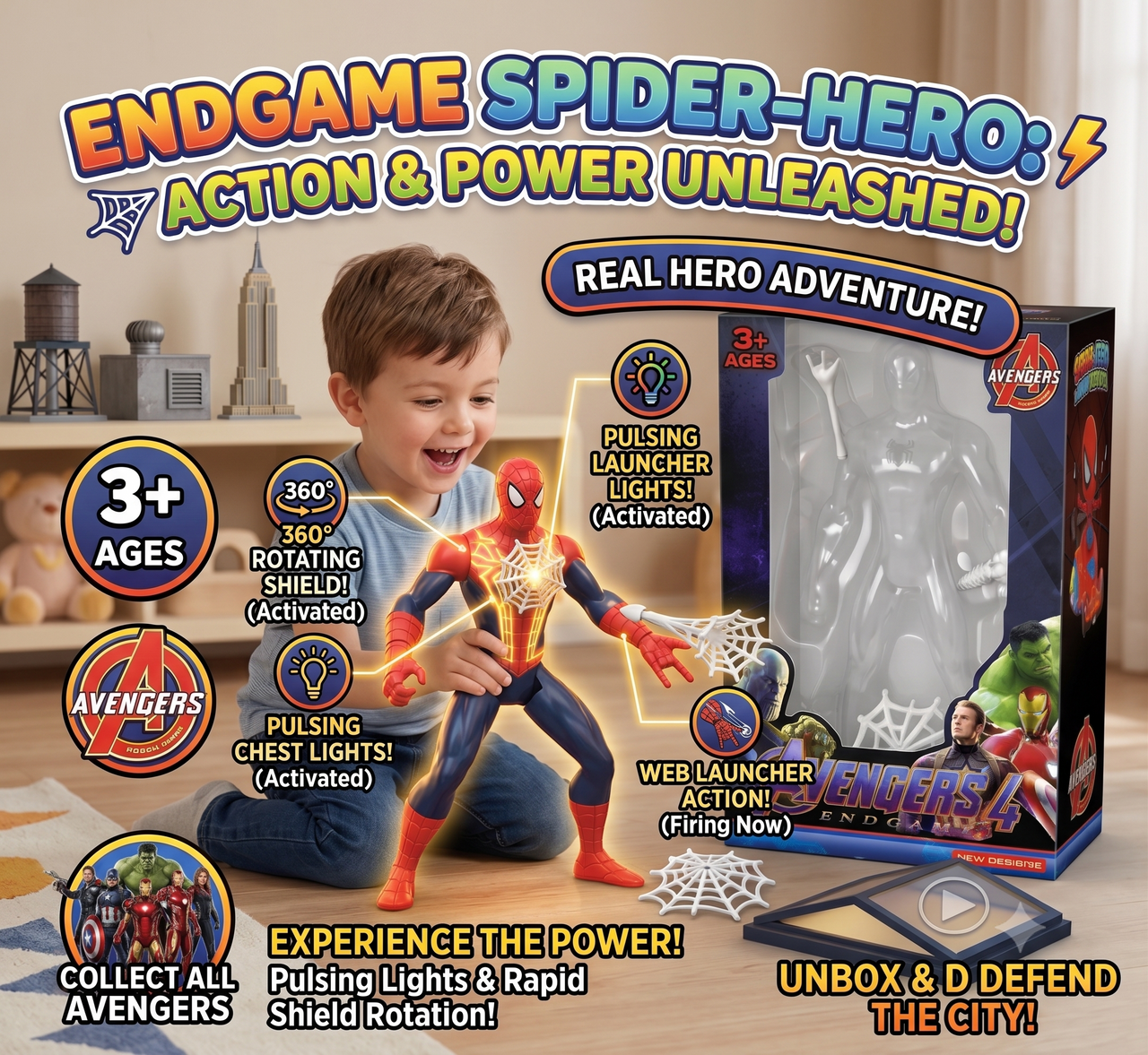 Avengers 4 Endgame Spider-Man Action Figure | New Design
