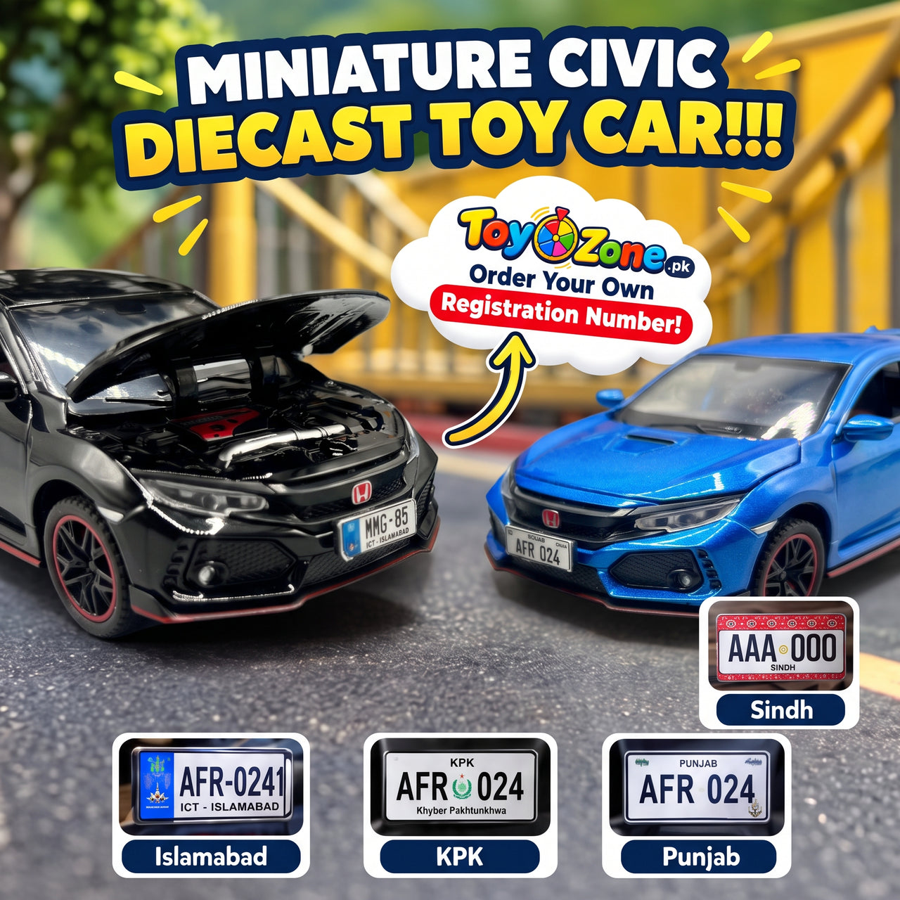 Honda Civic Type R Car Model Alloy With Lights & Sound