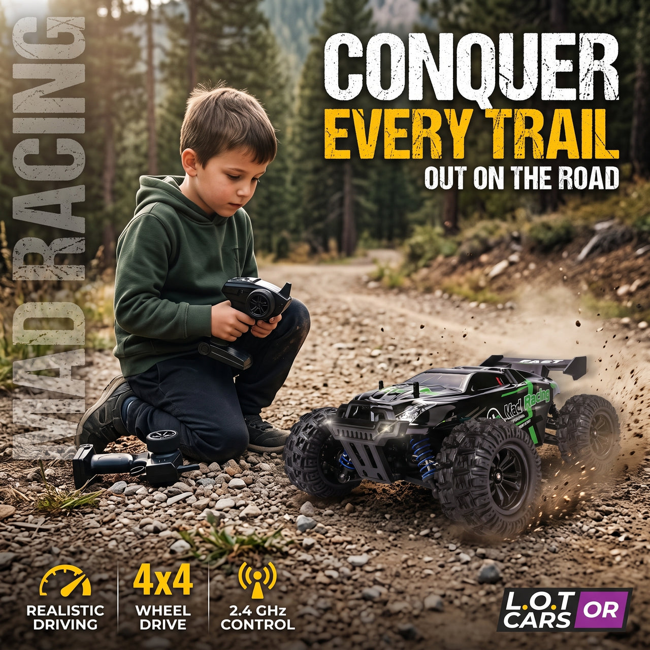 Hobby Grade Remote Control RC Off-Road Racing Power Monster Truck 1:18 Scale