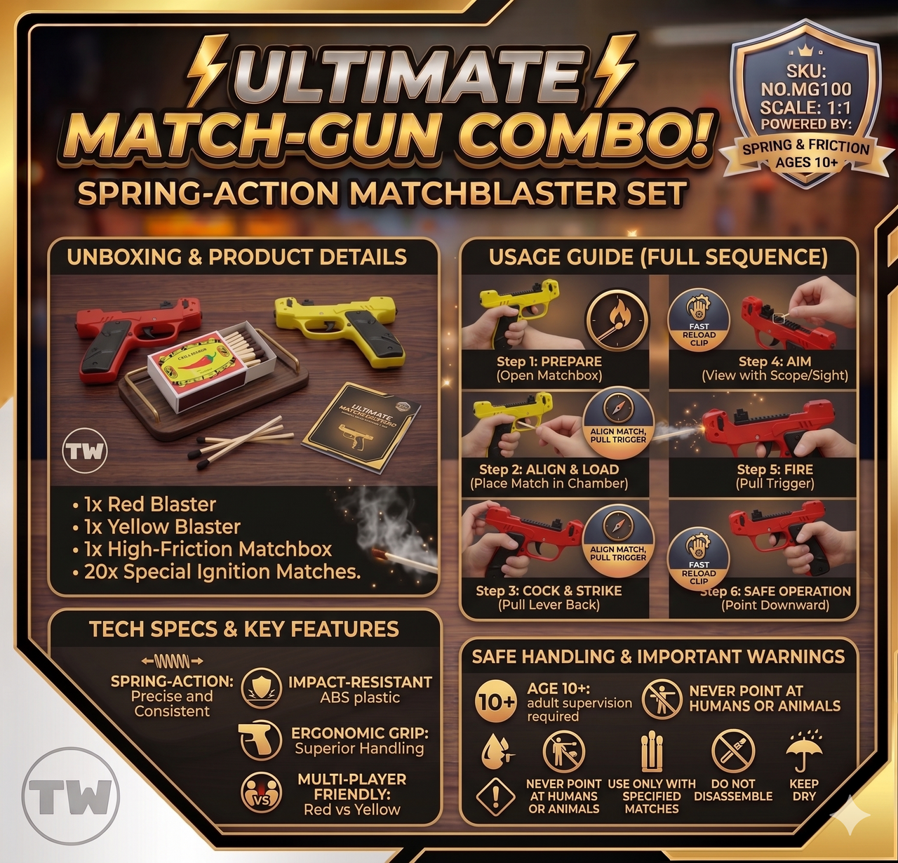 High Quality Pretend Play Matchstick Gun Toy