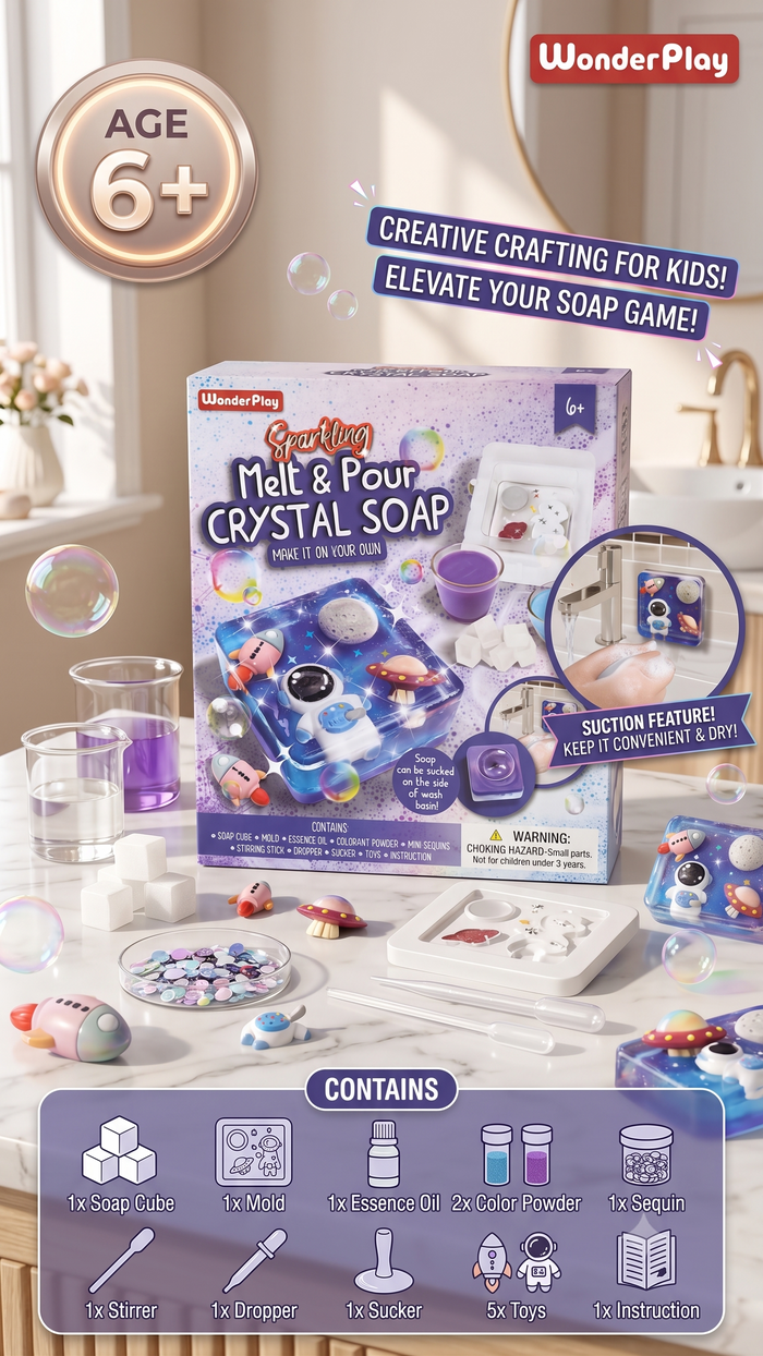 WonderPlay Sparkling Melt & Pour Crystal Soap – Make It On Your Own Kit