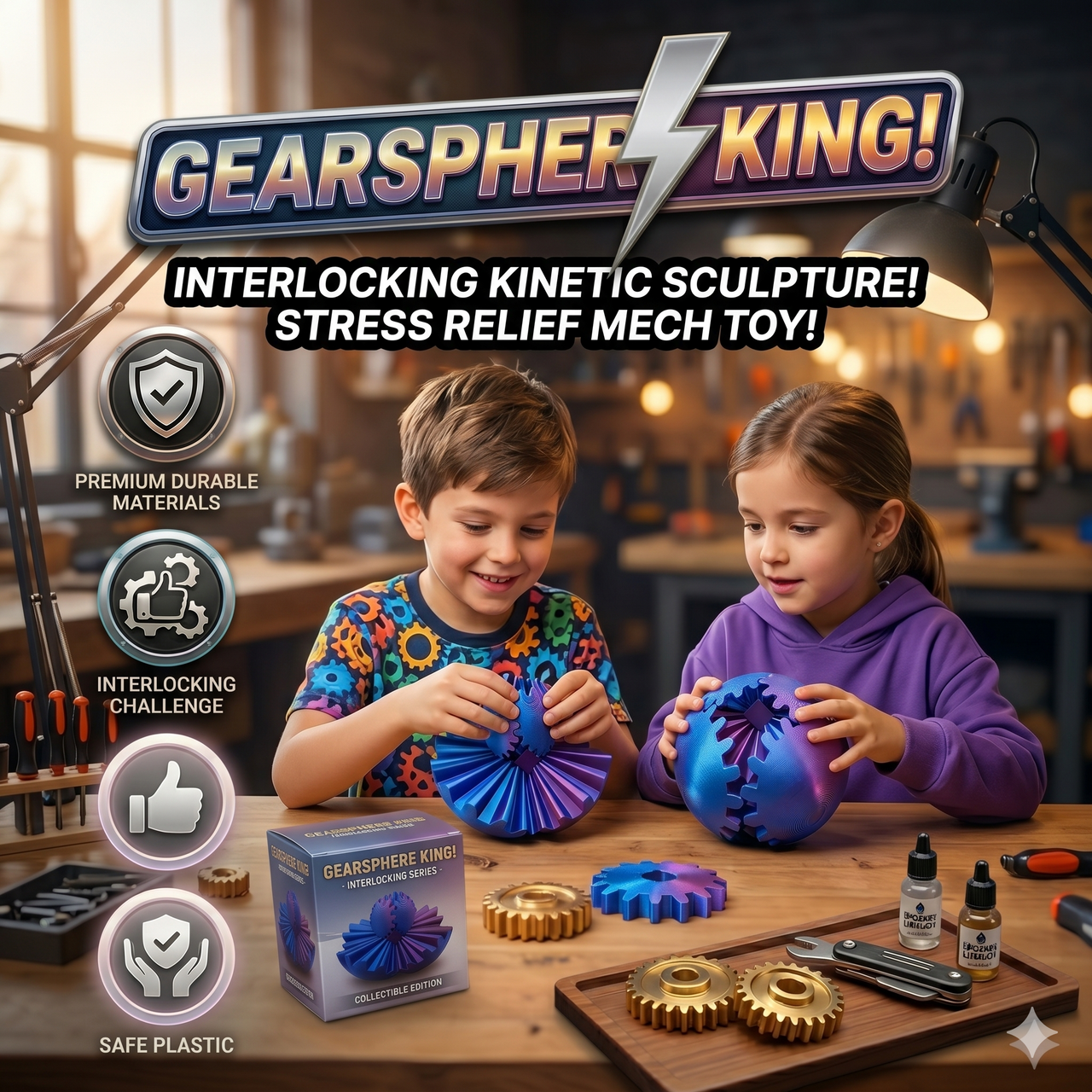3D Gear Shape Changer Fidget Ball
