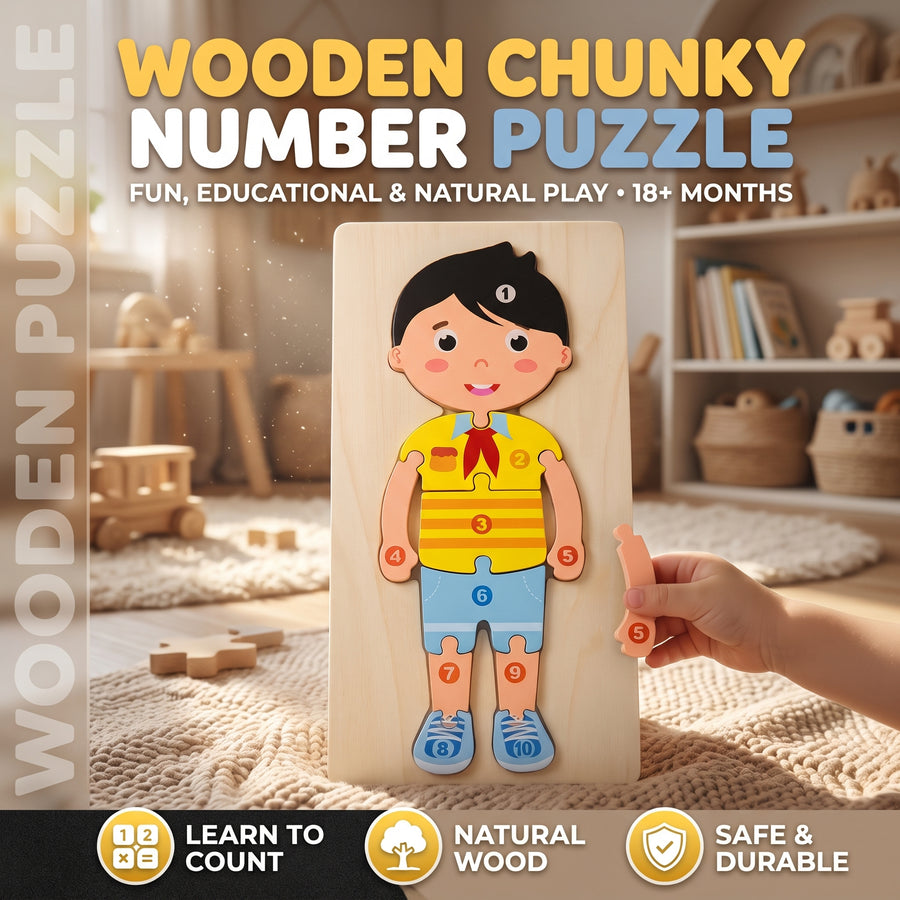 Boy Number 1–10 Chunky Board Puzzle