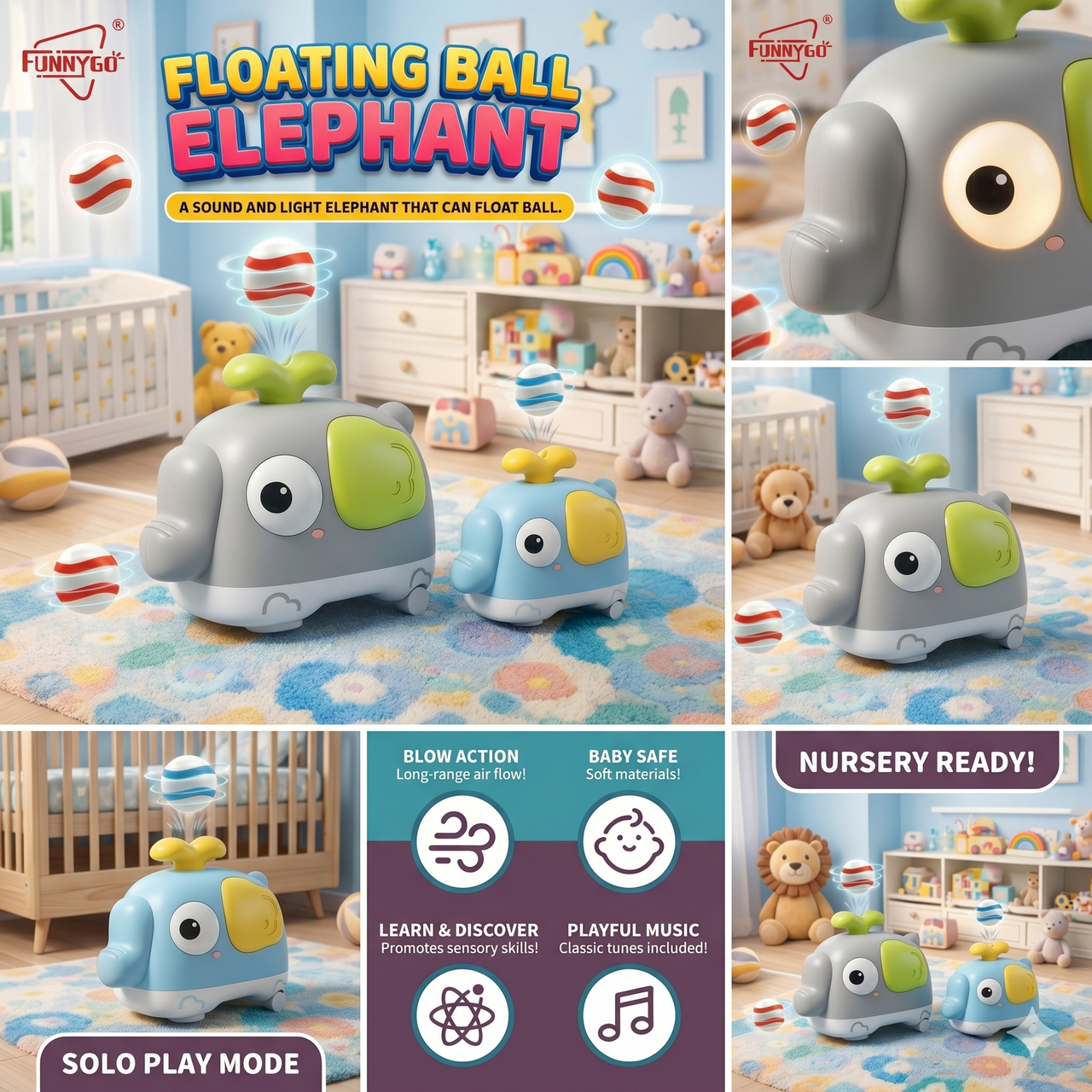 Floating Ball Elephant Light And Sound