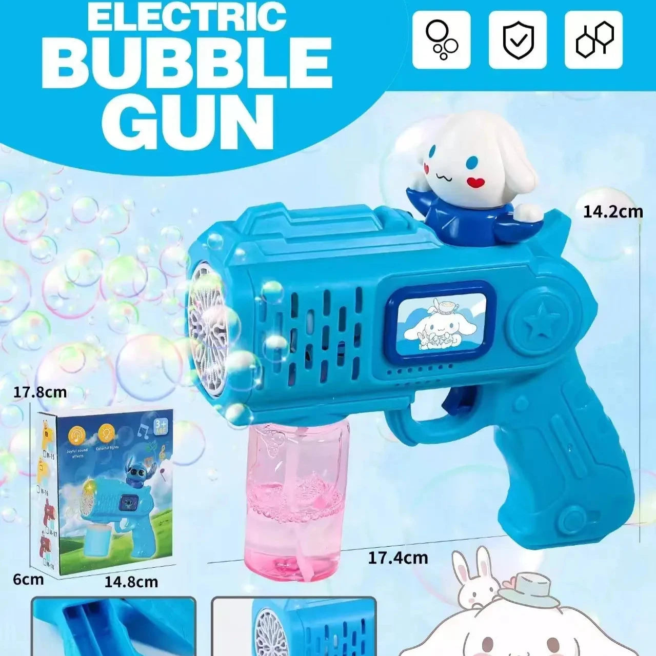 Electric Bubble Gun Toy With Light