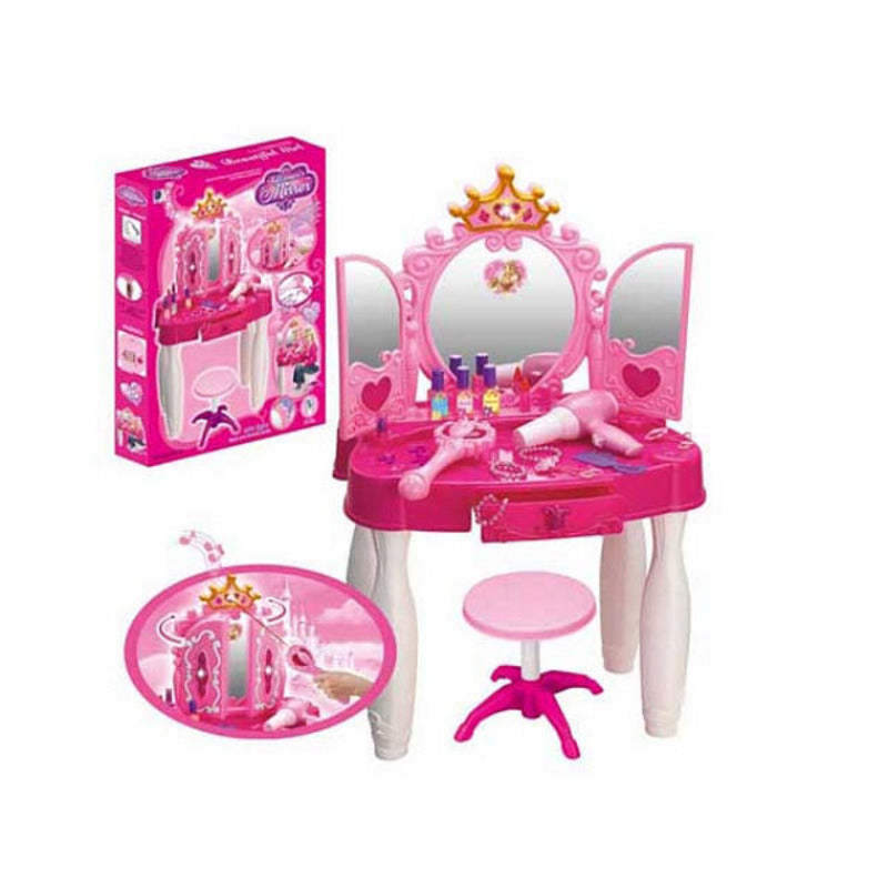 Top Selling Dressing Table With Pink Stool