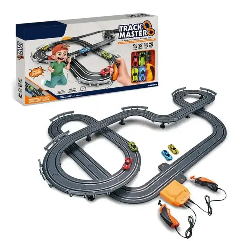 Track Racing Cars With 4High-Speed Slot For Kids