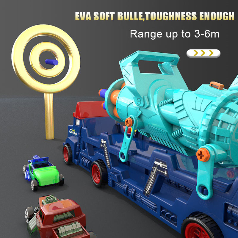 Manual 2 In 1 Mini Car Truck Launcher With Soft Bullet Machine Gun