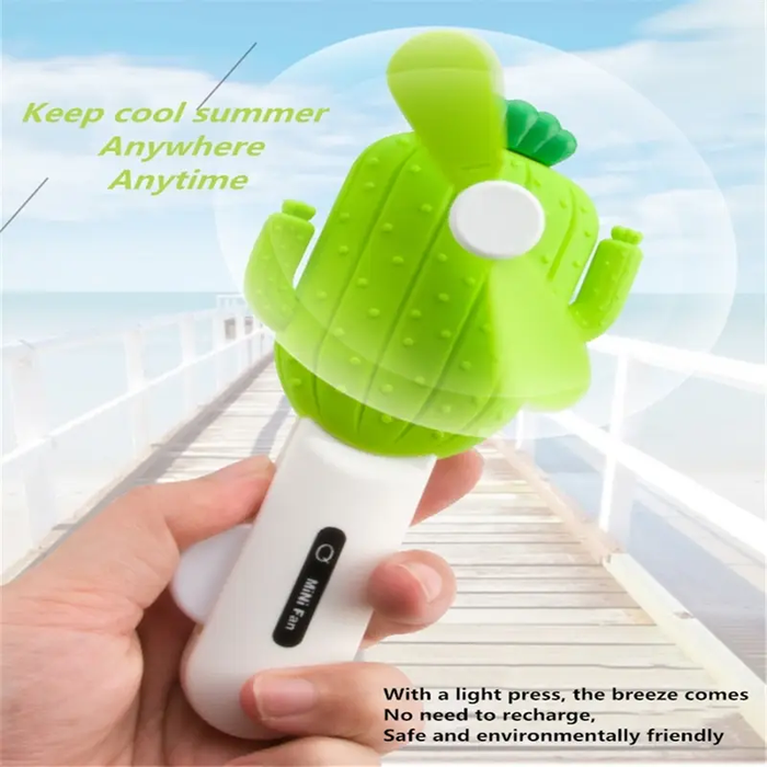 cactus hand press portable fan