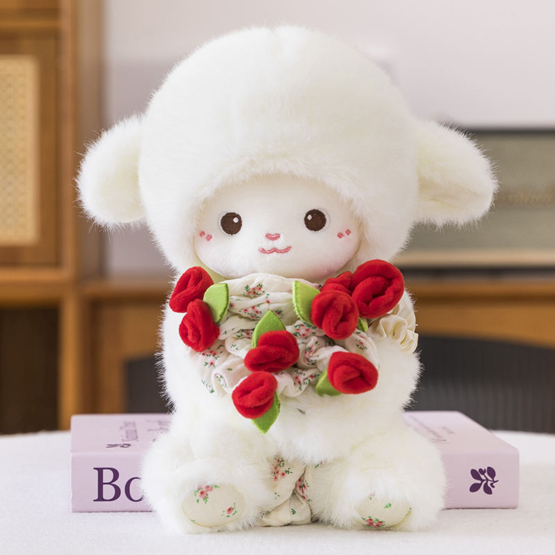 Fluffy Rose Bouquet Bear Plush Toy
