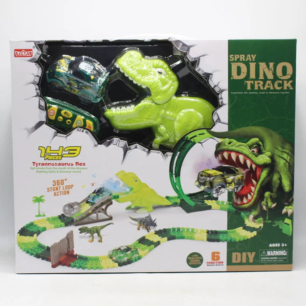 143 Pcs Remote Control Dino Spray Track Set