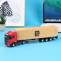 Thumbnail for 1:36 Pull Back Scale Diecast Container Truck With Light And Sound