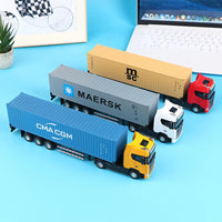 Thumbnail for 1:36 Pull Back Scale Diecast Container Truck With Light And Sound