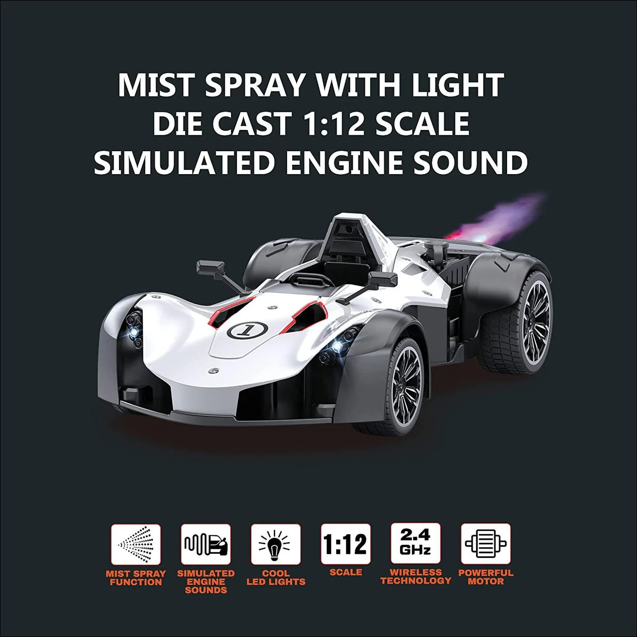 R/C Sports Diecast Racing Car With Mist