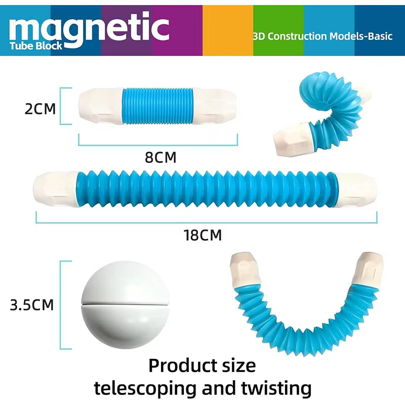 Magnetic Constructor Building Stick With Flexible Tube
