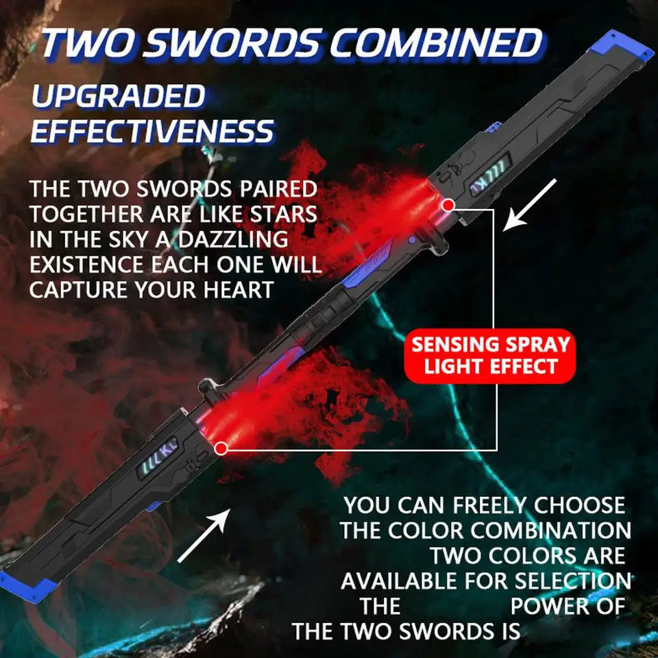 Two Sided Swords  With Light And Sound And Smoke Effect