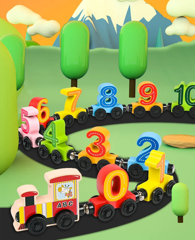 Montessori Magnetic Wooden Train
