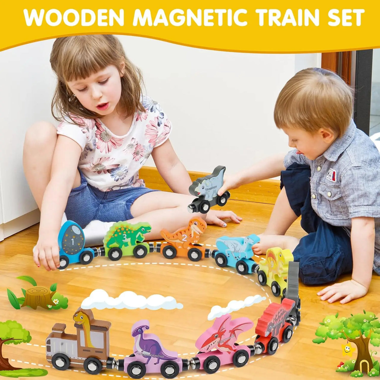 Montessori Magnetic Wooden Train
