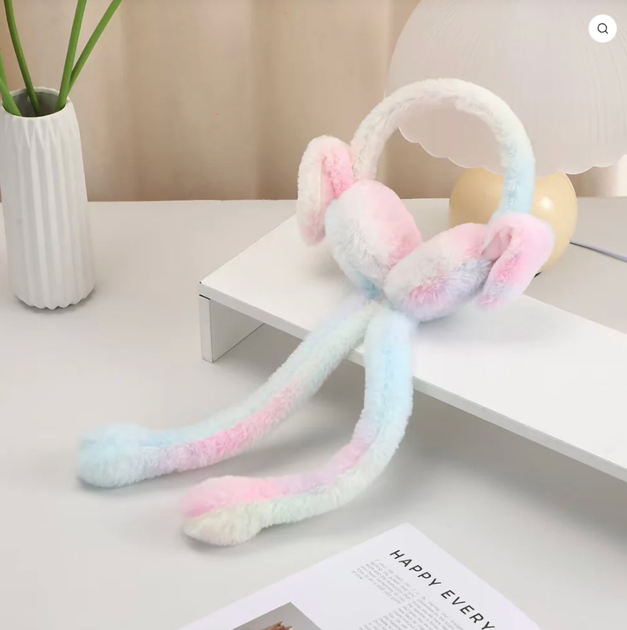Moving Ear Plush Cap – Cute Animated Winter Earmuff