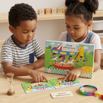 Find Different Focus Training Game Card Set | 32 Cards 64 Pieces | Age 3+