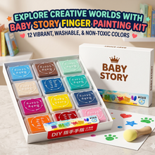Baby Story Finger Painting Kit | 12 Vibrant Washable Colors | DIY Art Set