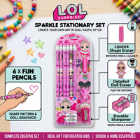 L.O.L. Surprise! Sparkle Stationary Set | 9-Piece Creative Kit for Girls