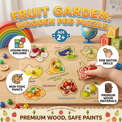 Fruit Garden Wooden Peg Puzzle 8 Pcs