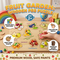 Fruit Garden Wooden Peg Puzzle for Kids | Age 2+