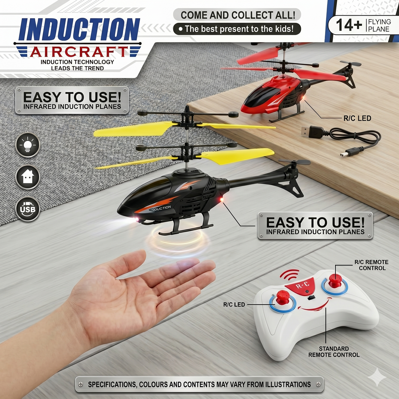 Infrared Induction RC Helicopter – Smart Sensor Hand-Controlled Flying Aircraft Toy