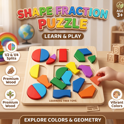 Shape Fraction Puzzle | Learn & Play Colors & Geometry | Age 3+