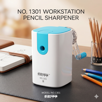No. 1301 Workstation Pencil Sharpener | Manual Crank | Desk Sharpener for Kids & Students