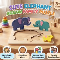 Cute Elephant Jigsaw Family Puzzle for Kids | Age 3+