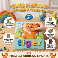 Thumbnail for Tiger Friends Adventure & Word Puzzle for Kids | Age 2+