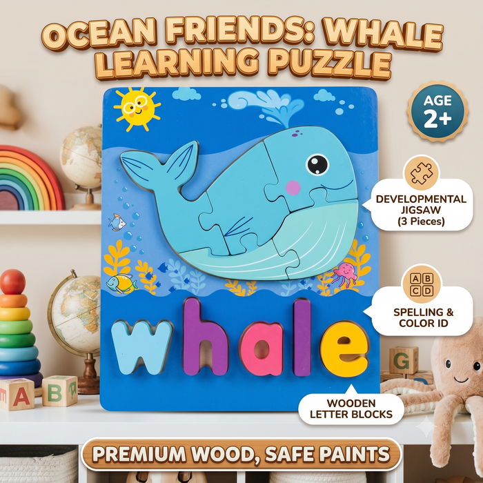 Ocean Friends: Whale Learning Puzzle for Kids | Age 2+