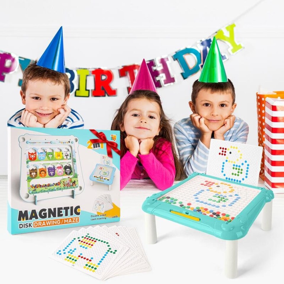 2-in-1 Magnetic Disk Drawing Maze Board Game