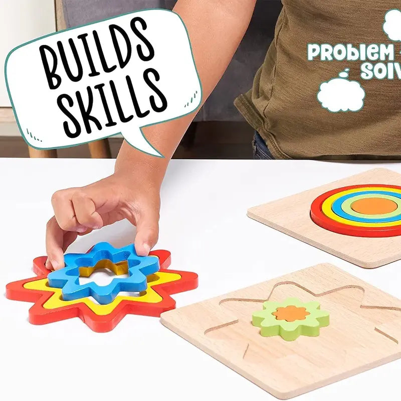 Wooden Colorful Stacking Blocks for Growing Minds