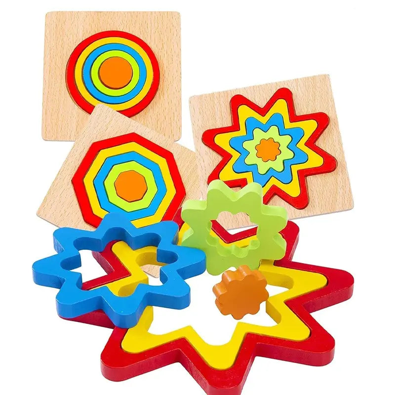 Wooden Colorful Stacking Blocks for Growing Minds