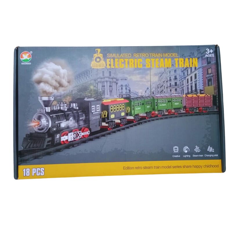 Electric Locomotive Steam Train Set